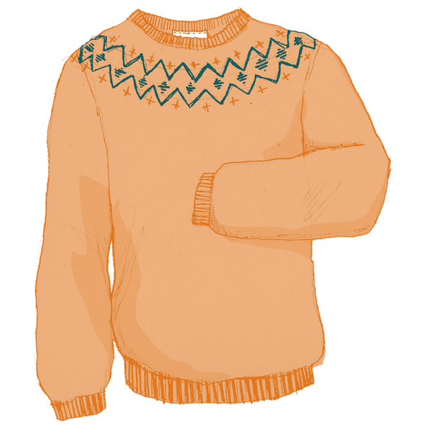 illustration drawing of an orange sweater